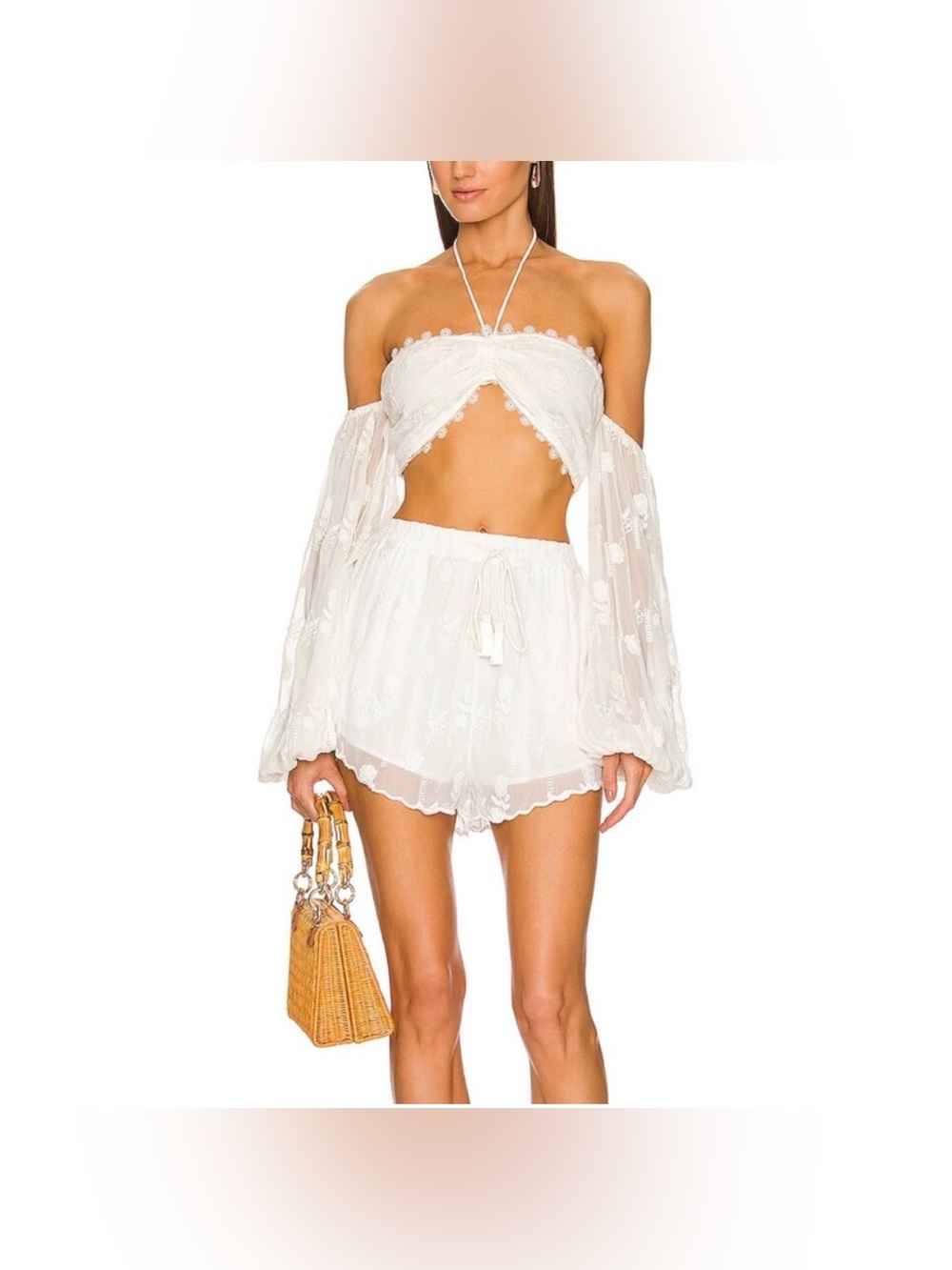 NWT Rococo Sand White Bandeau and Shorts 2 PC Set